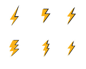 Thunder bolt flash icon, yellow flash lightning bolt icon. vector illustration.