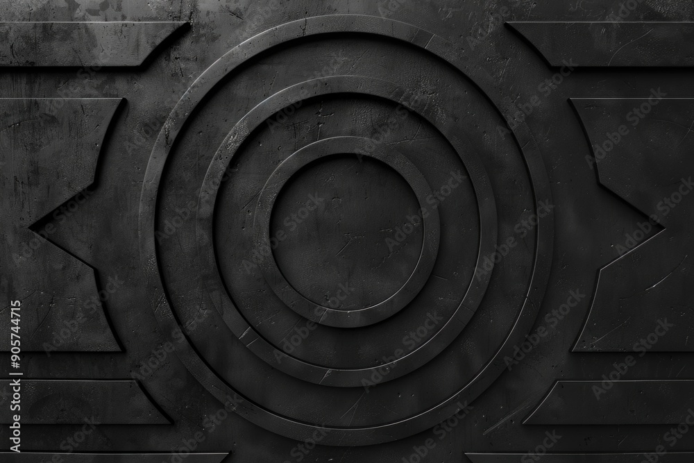Poster A close-up image of a circular object in black and white, great for use in designs and illustrations