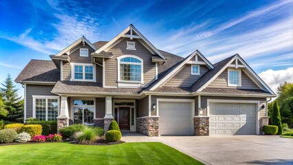 Suburban Dream Home with Two-Car Garage and Lush Landscape, Real Estate , House , Architecture , Home