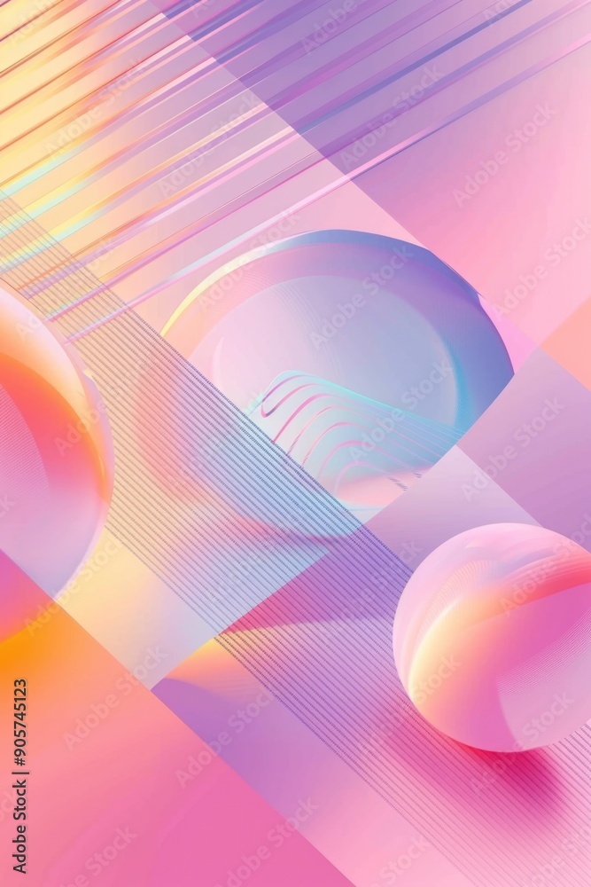 Poster A collection of colorful balls resting on a flat surface, suitable for use in illustrations about fun and games or as a decorative element