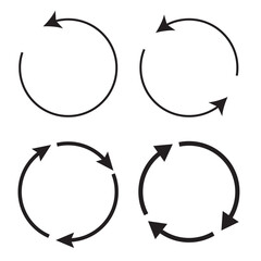 Circle arrows icon vector set. rotate arrow icon, refresh and reload icon vector illustration
