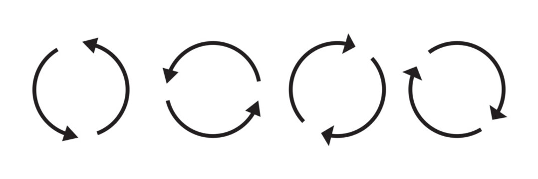 circle arrow icon isolated on white background. Circle arrows icon set.