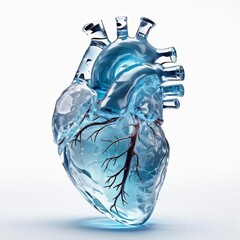 a heart made of cold crystals. Generative AI (생성형 AI)