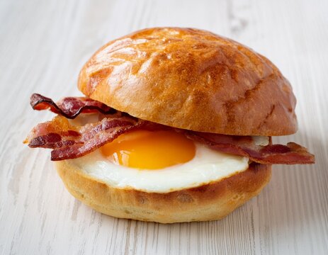 bacon and egg in a bun
