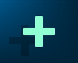 Obraz premium Vector illustration with shadow on blue background with gradient