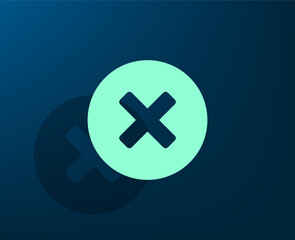 Obraz premium Vector illustration with shadow on blue background with gradient