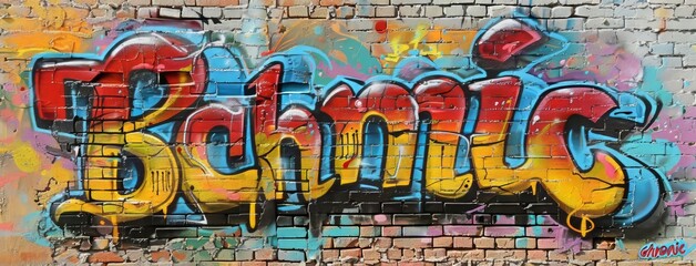 Naklejka premium Graffiti pattern background. Street art concept.