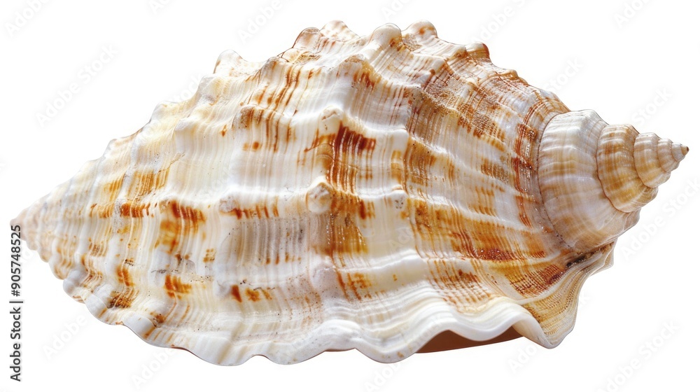 Poster a detailed shot of a shell on a white background, perfect for use in design or photography projects
