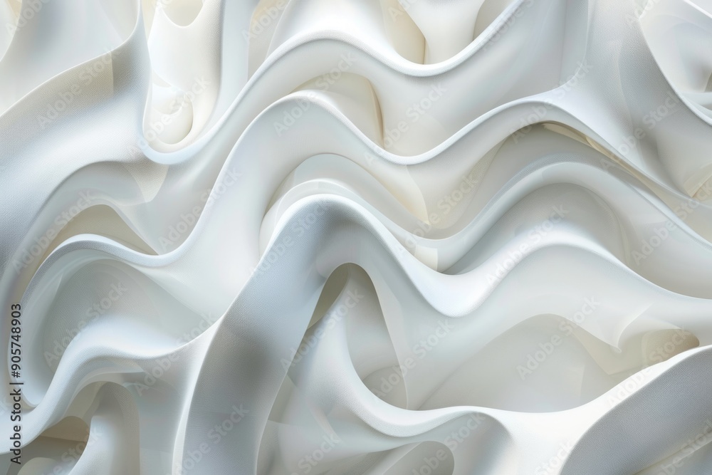 Poster a close-up shot of a white wall featuring a wave pattern design