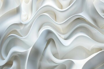 Obraz premium A close-up shot of a white wall featuring a wave pattern design