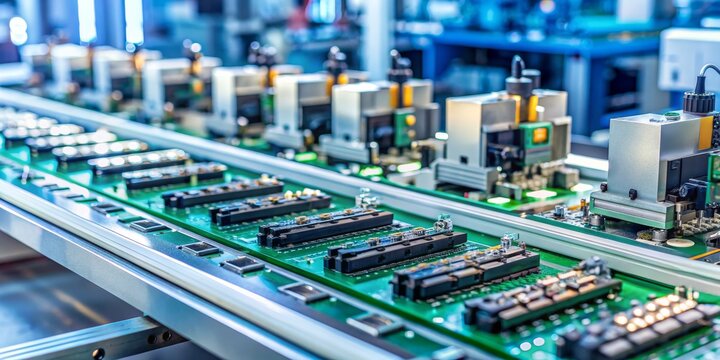 Automated Circuit Board Assembly Line, Manufacturing, Electronics, Technology, Automation