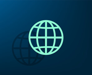 Vector illustration with shadow on blue background with gradient