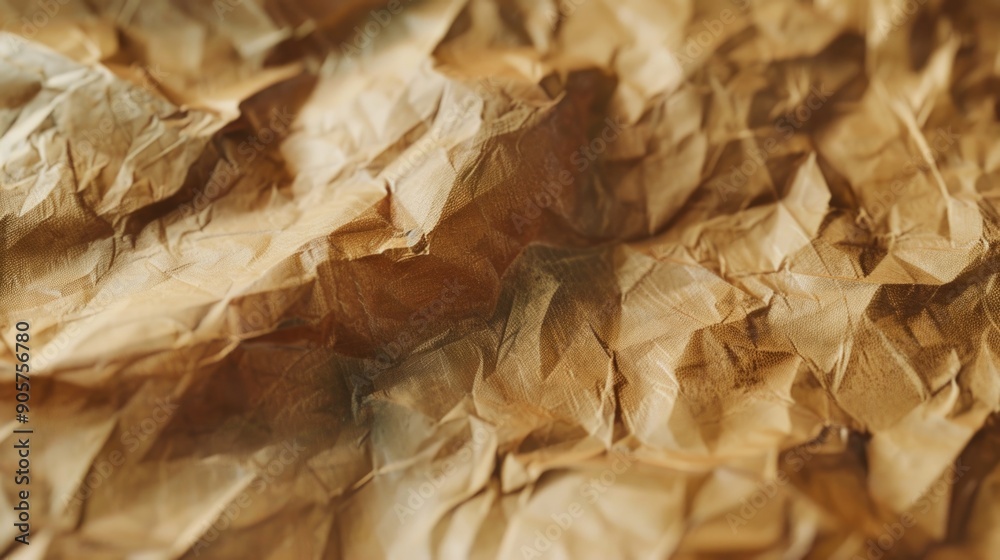 Poster a close-up shot of a piece of brown paper with subtle texture and creases