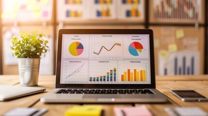 Futuristic Digital Marketing Interface with Data Analytics and Technology Background