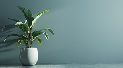 A high-quality stock image of a potted plant placed on the left side, with ample space on the right for text. Ideal for gardening, home decor, and green space content. AI generated image.