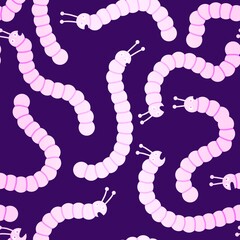 Cartoon summer print seamless caterpillars pattern for wrapping paper