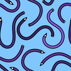 Cartoon pencil seamless school pattern for wrapping paper and fabrics and linens