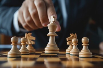 A group of men engaged in a friendly game of chess