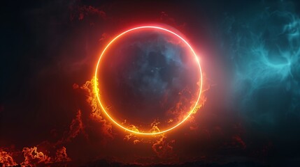 Obraz premium A glowing circle on a black background.