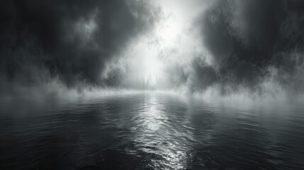 A dark and mysterious black ground covered in thick fog and swirling smoke, perfect for horror-themed visuals. Includes steam and mist effects to enhance the spooky and atmospheric design