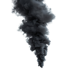 Black Smoke Plume On Transparent Png Background For Intense Visual Effects . Generative ai