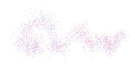 Bright multicolored lights, round shaped and transparent. A cluster of glowing holiday lights. Festive colorful confetti, chaotically scattered