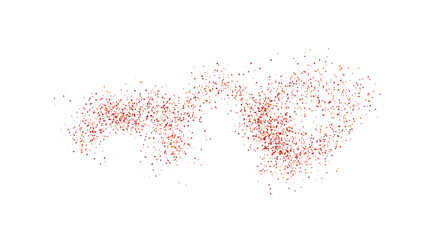 Bright red lights, round in shape and transparent. A cluster of glowing holiday lights.