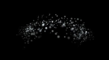 Bright white lights, round in shape and transparent. A cluster of shining holiday lights arranged in a careless line