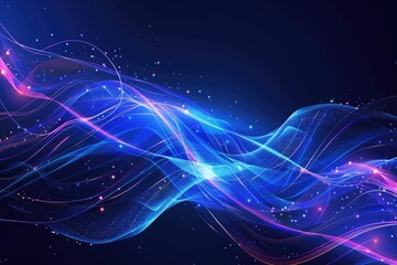 Fototapeta premium Abstract background featuring shades of blue and pink, with intricate line work and star patterns