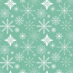 Christmas ice scribble seamless snowflakes pattern for wrapping paper