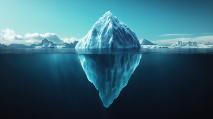 background with an image of an iceberg and its underwater part