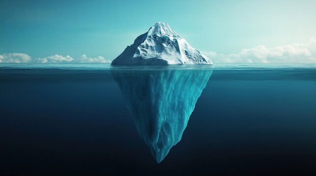 background with an image of an iceberg and its underwater part