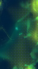 Obraz premium Retro-Inspired Abstract Background with Teal and Lime Green Halftone Patterns, Exuding a Vintage and Simple Aesthetic