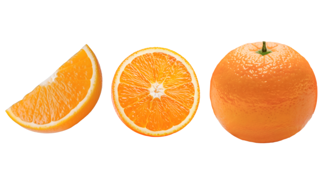 orange slices isolated on white background