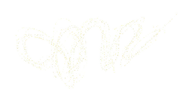 Lots of transparent bright festive golden lights. Golden sand, chaotically scattered.