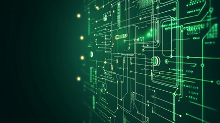 Fototapeta premium Closed-Loop System Closed-loop system diagram on a dark green background