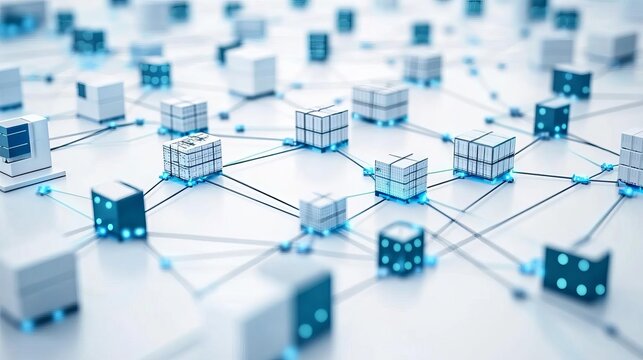 Circular Supply Chain Circular supply chain illustration on a white background, interconnected