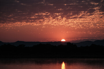 Sunset on African safari 