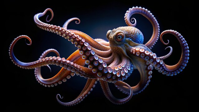 A Deep Dive into the Octopus 3D Rendered Cephalopod with Detailed Tentacles, Octopus, Cephalopod, 3D Render