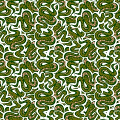 Cartoon animals seamless snake pattern for wrapping and kids new 2025 year