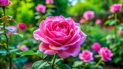 Close-up of a Pink Rose in a Garden, Photography Composition, Flower Photography, Floral Beauty, Nature, rose, garden