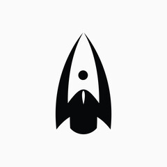 vector logo design rocket silhouette