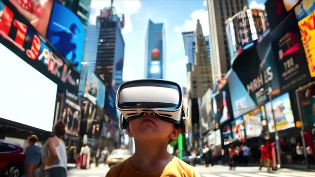 Mundo virtual, gafas de realidad virtual, ciudad digital, ciudad del futuro ecol&oacute;gica, ciudad inteligente
