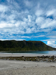 hoddevika beach landscape Norway summer