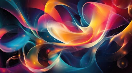 Naklejka premium Beautiful abstract design with overlapping dynamic colorful elements