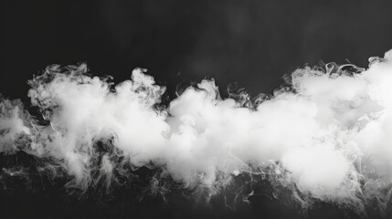 Naklejka premium Abstract white smoke on dark backdrop with text space for pollution theme