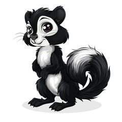 Skunk Country animal fashion cartoon isolated whitebackground 16:9