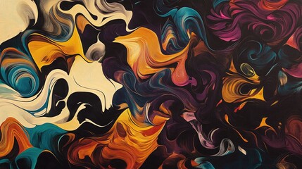 Stunning abstract painting featuring beautiful, overlapping dynamic patterns