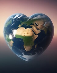 Naklejka premium Heart-shaped globe.