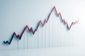 Obraz premium Financial graph depicting inflation, savings trends, rising costs, economic safety cushion concept